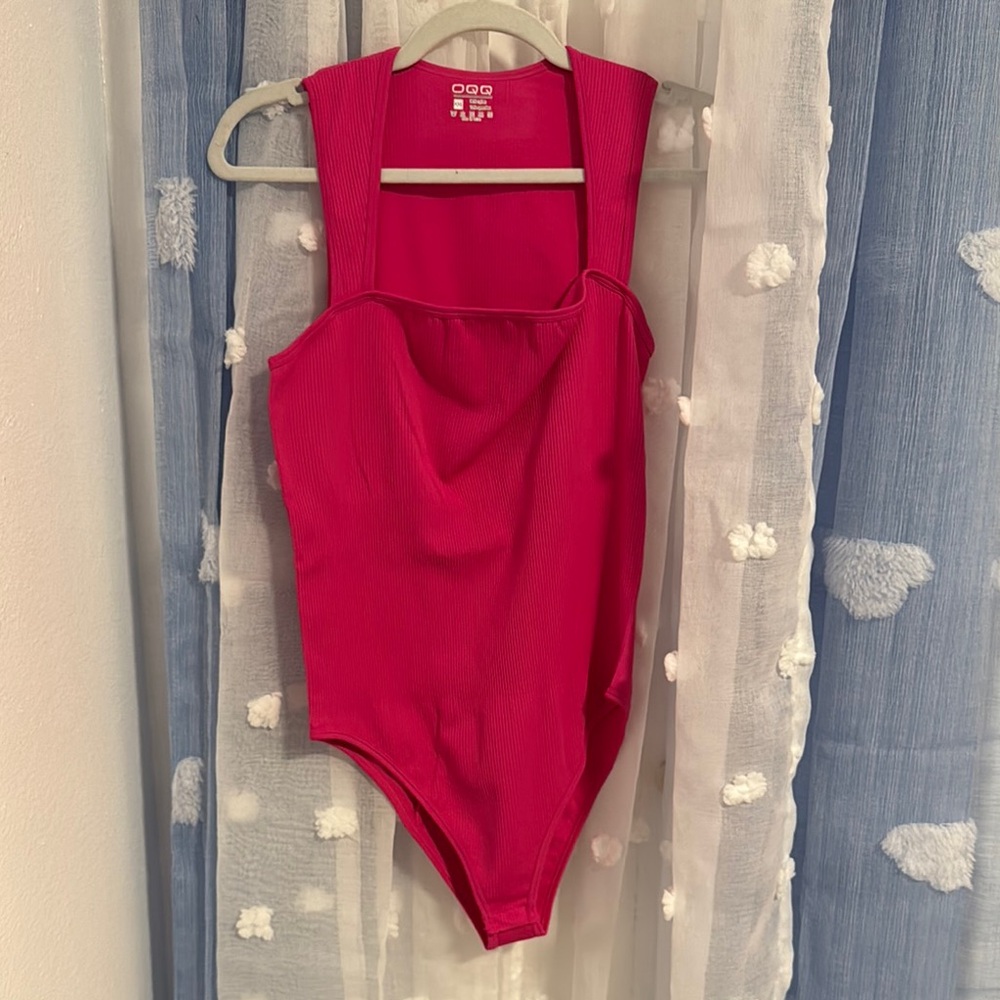 OQQ Pink bodysuit